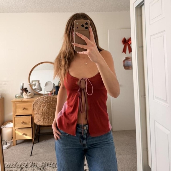 Zara Tops - Zara Red and Pink Crop Top